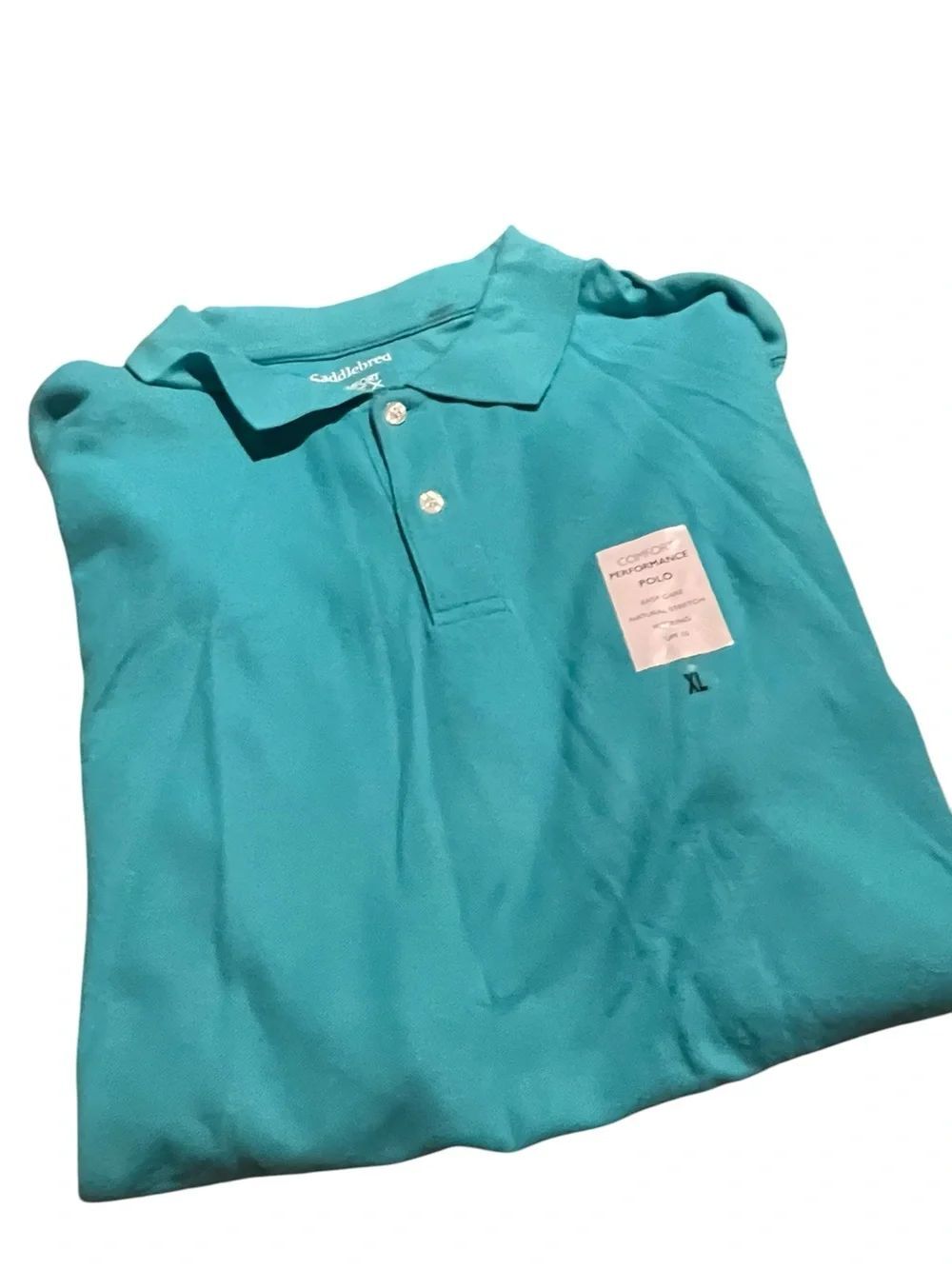 Saddlebred comfort fit Men's Teal Performance Polo Shirt - XL new with tags